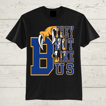 Brawley Wildcats They Not Like Us Tee, Brawley Wildcats spirit gear