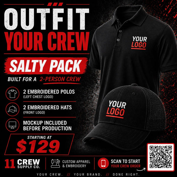 Outfit Your Crew – Custom Embroidered Polo & Hat Pack