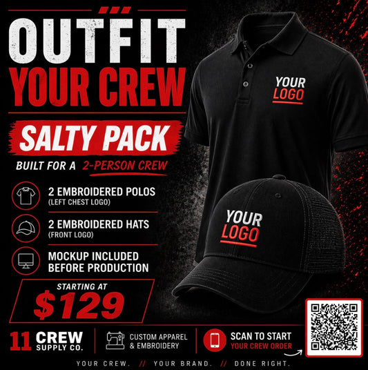 Outfit Your Crew – Custom Embroidered Polo & Hat Pack