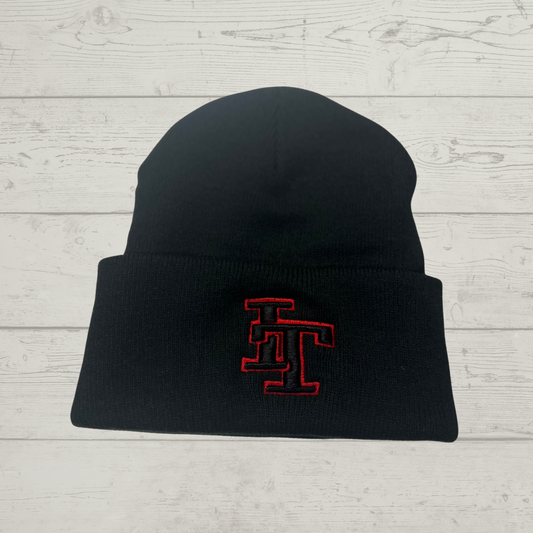 Imperial Tigers “IT” Black and Red 3D Puff Beanie