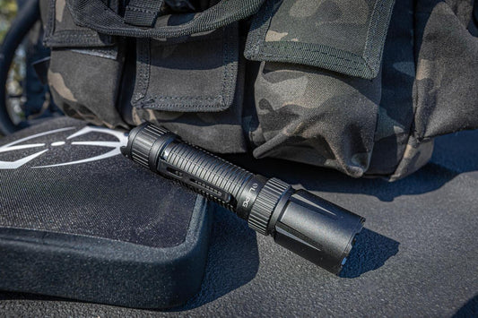 LAPG F-10 2,300 Lumen USB-C Rechargeable Dual Tail Switch Tactical Flashlight