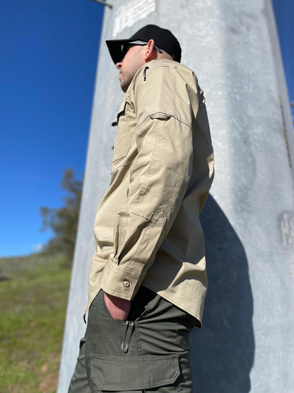 LAPG Men's Battle Rattle Stretch Long Sleeve Button Up Field Shirt