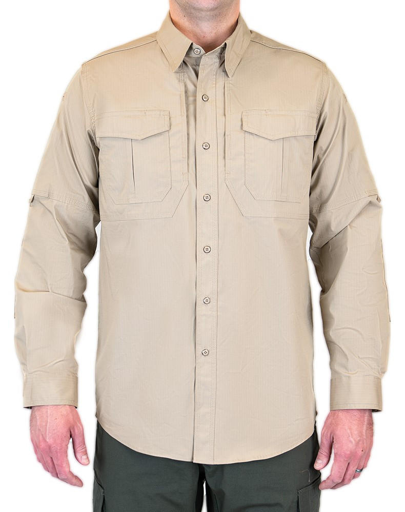 LAPG Men's Battle Rattle Stretch Long Sleeve Button Up Field Shirt