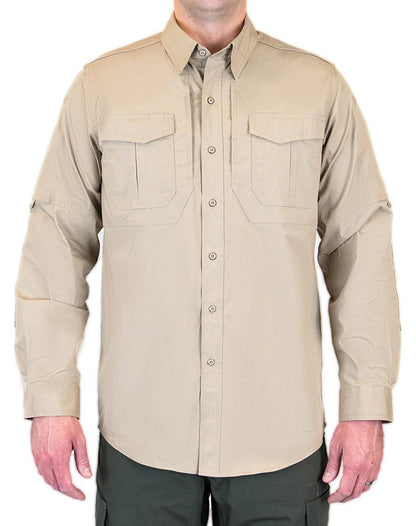 LAPG Men's Battle Rattle Stretch Long Sleeve Button Up Field Shirt