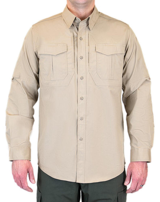 LAPG Men's Battle Rattle Stretch Long Sleeve Button Up Field Shirt