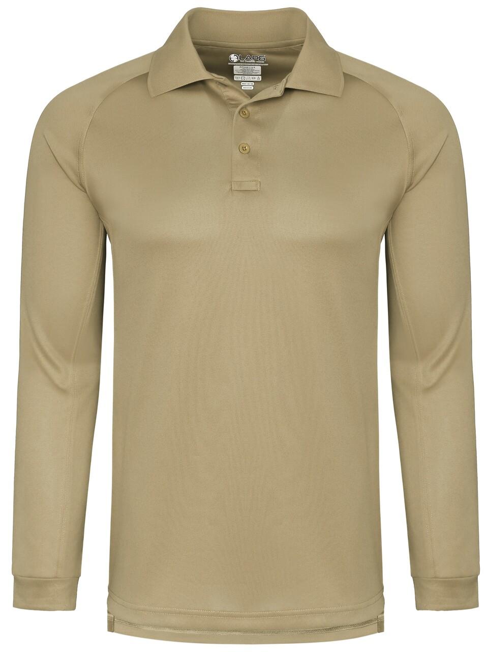 LAPG Men's Operator Tactical Performance Long Sleeve Polo Shirt