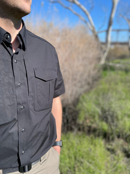 LAPG Men's Battle Rattle Stretch Short Sleeve Button Up Field Shirt