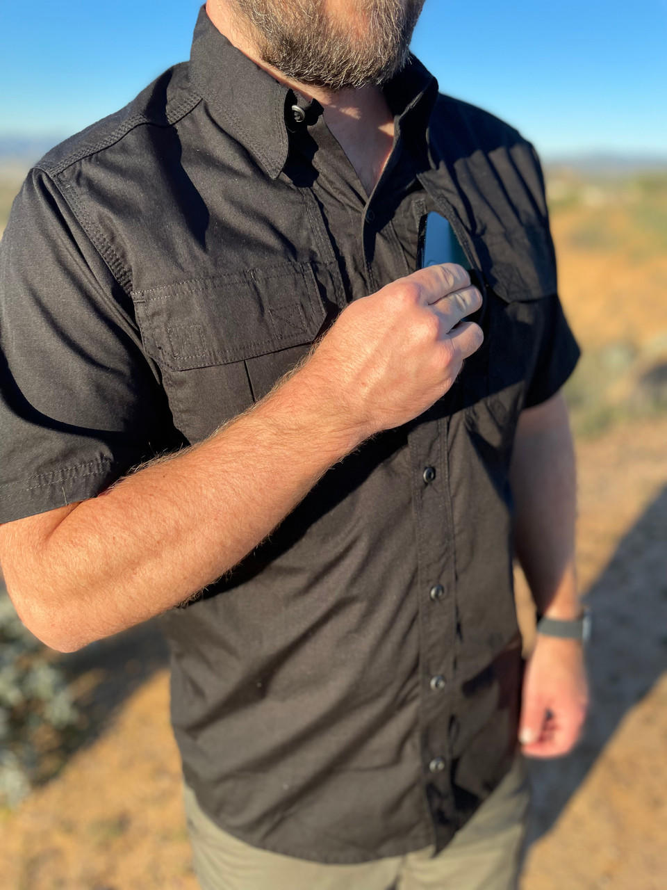 LAPG Men's Short Sleeve Button Up Tactical Field Shirt 2.0