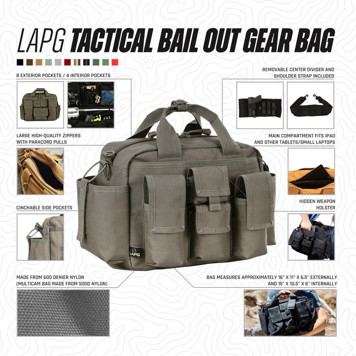 LAPG Tactical Bailout Gear Bag