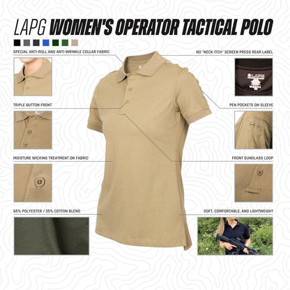 LAPG Women's Operator Tactical Short Sleeve Polo Shirt