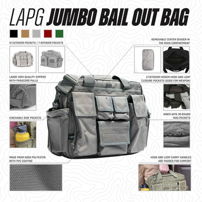 LAPG Tactical Jumbo Bailout Gear Bag