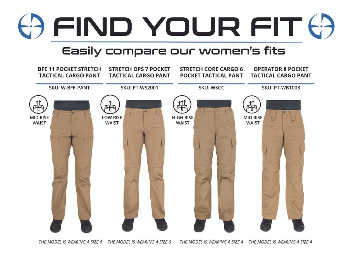 LAPG Women's Stretch Core Cargo 6 Pocket Tactical Pant
